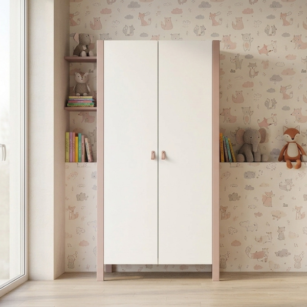 Dvoudveřová šatní skříň Zukko Gekko. 96х47х180cm. Cappuccino / Bílá